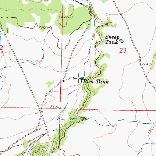 Topographic Map of Rim Tank, NM