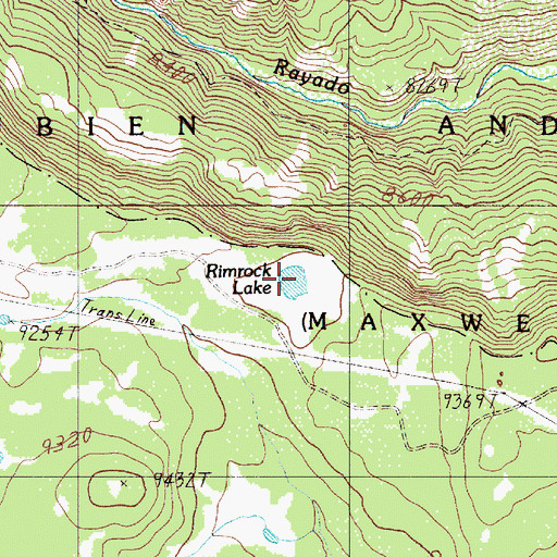 Topographic Map of Rimrock Lake, NM