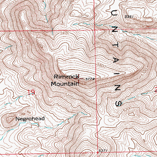 Topographic Map of Rimrock Mountain, NM