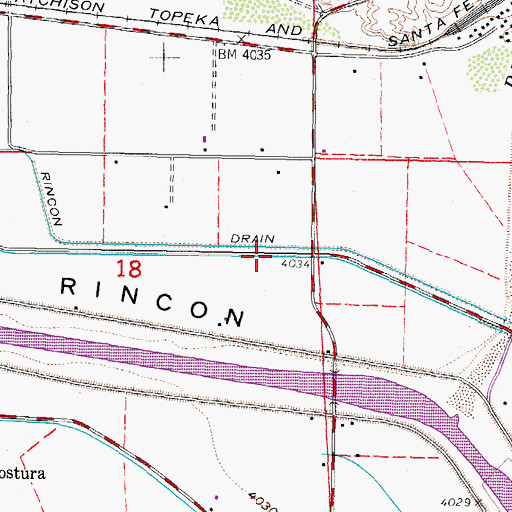 Topographic Map of Rincon Canal, NM