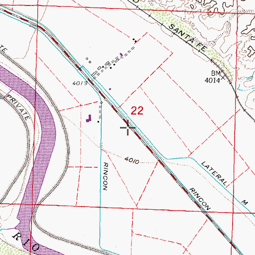 Topographic Map of Rincon Drain, NM
