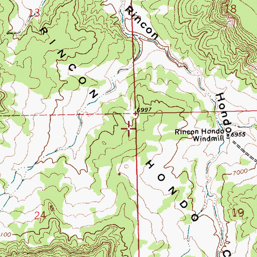 Topographic Map of Rincon Hondo, NM