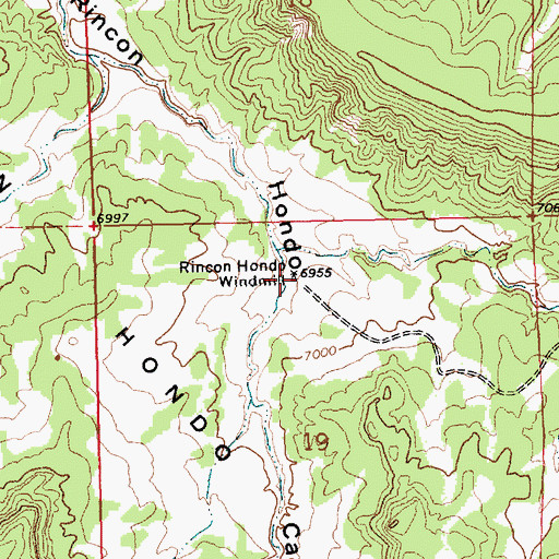 Topographic Map of Rincon Hondo Windmill, NM