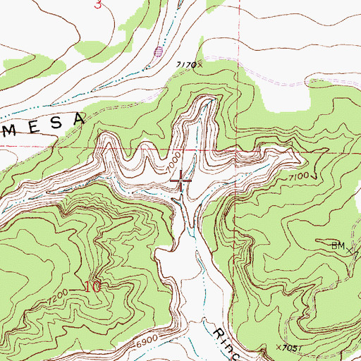Topographic Map of Rincon Marquez, NM
