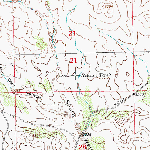 Topographic Map of Rincon Tank, NM