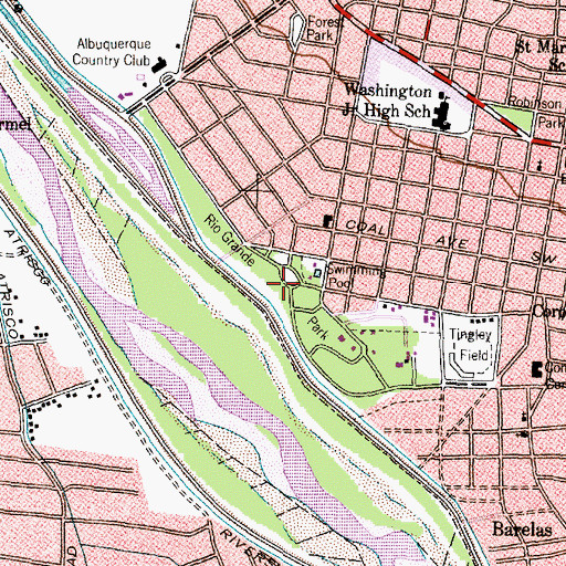 Topographic Map of Rio Grande Park, NM