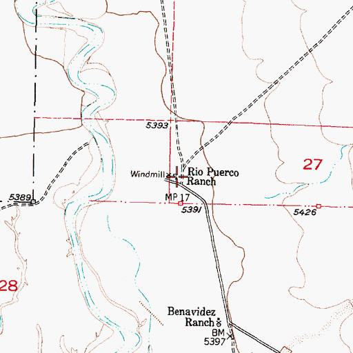 Topographic Map of Rio Puerco Ranch, NM