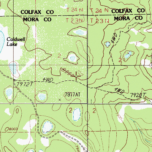 Topographic Map of Rivera Mesa, NM
