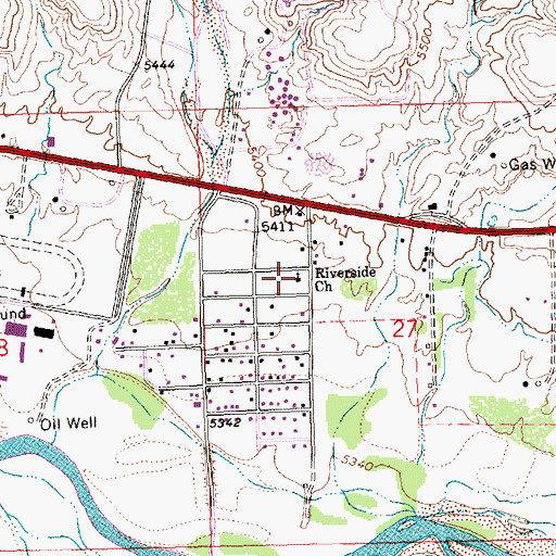 Topographic Map of Riverside Church, NM