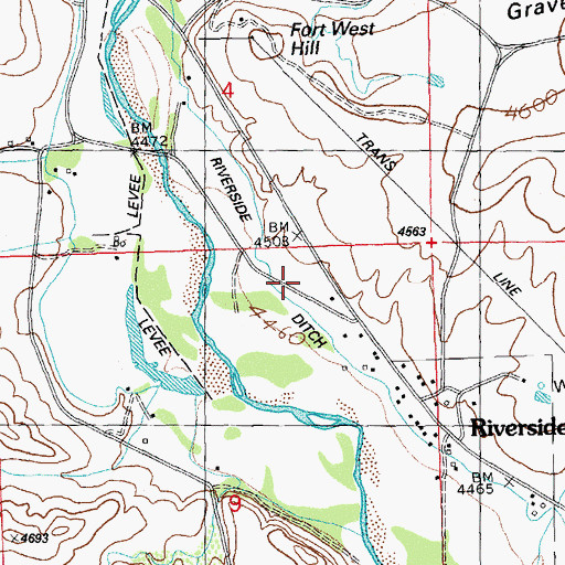 Topographic Map of Riverside Ditch, NM