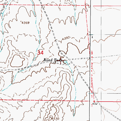 Topographic Map of Road Tank, NM