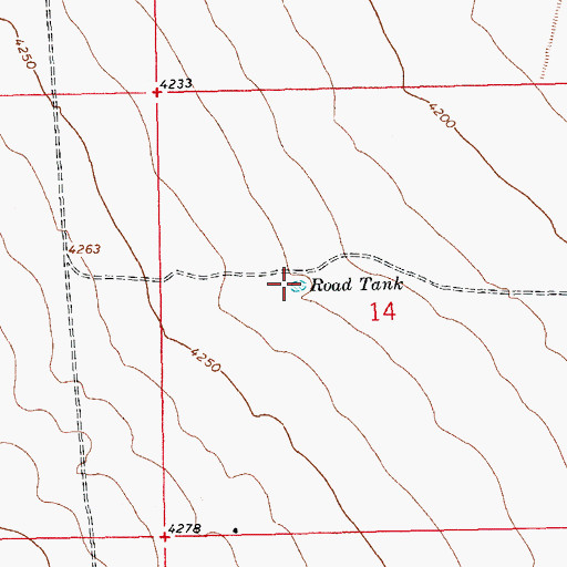 Topographic Map of Road Tank, NM