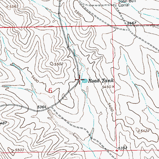 Topographic Map of Road Tank, NM