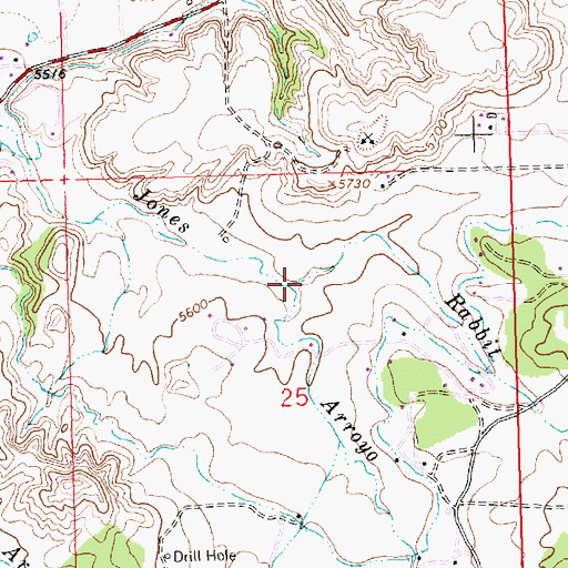Topographic Map of Rabbit Arroyo, NM
