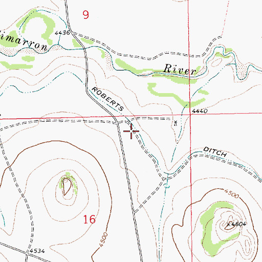 Topographic Map of Roberts Ditch, NM