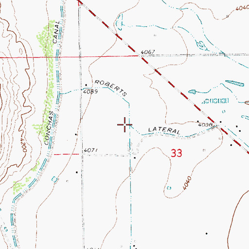 Topographic Map of Roberts Lateral, NM