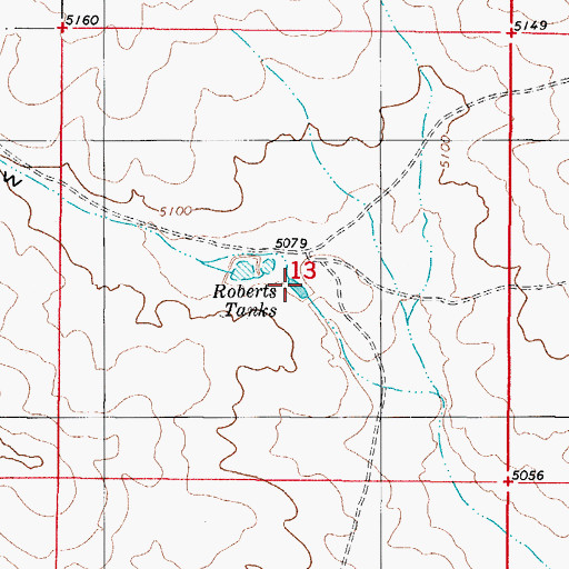 Topographic Map of Roberts Tank, NM