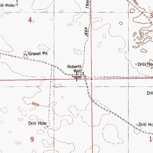 Topographic Map of Roberts Well, NM