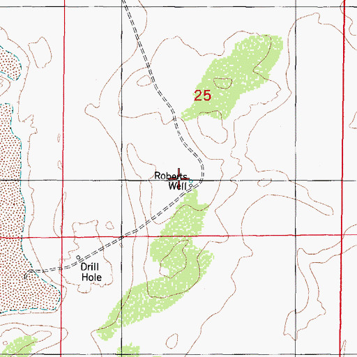 Topographic Map of Roberts Well, NM