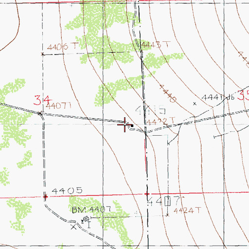 Topographic Map of Robertsons Ranch, NM