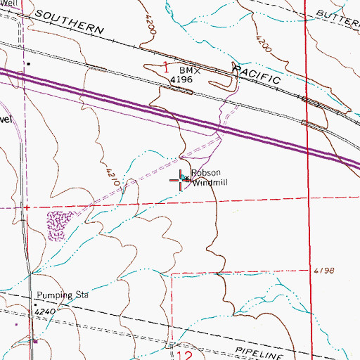 Topographic Map of Robson Windmill, NM