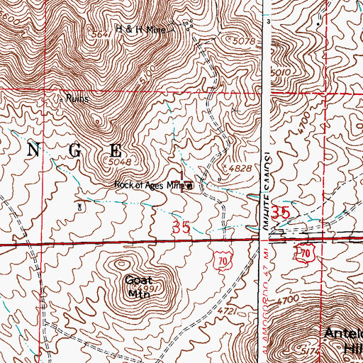 Topographic Map of Rock of Ages Mine, NM