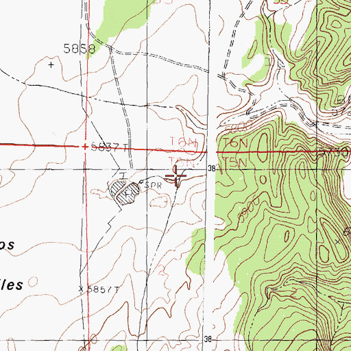 Topographic Map of Rock Creek, NM