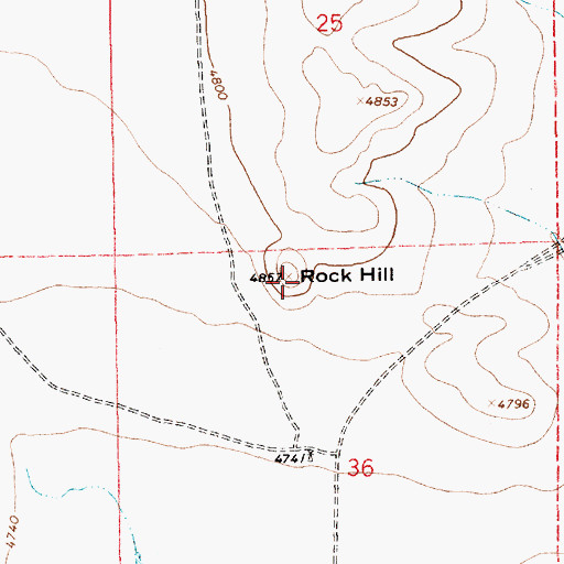 Topographic Map of Rock Hill, NM