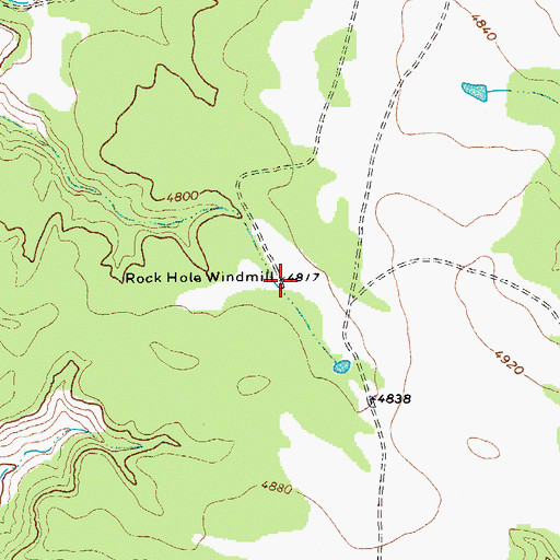 Topographic Map of Rock Hole Windmill, NM