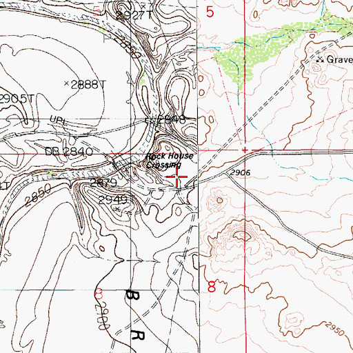 Topographic Map of Rock House, NM
