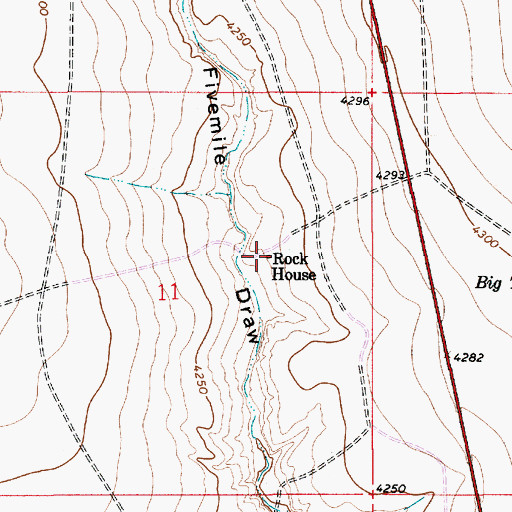 Topographic Map of Rock House, NM