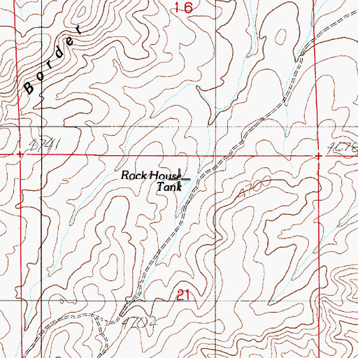 Topographic Map of Rock House Tank, NM
