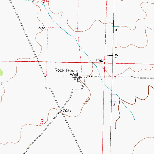 Topographic Map of Rock House Well, NM