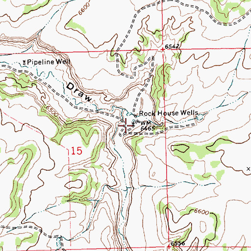 Topographic Map of Rock House Wells, NM