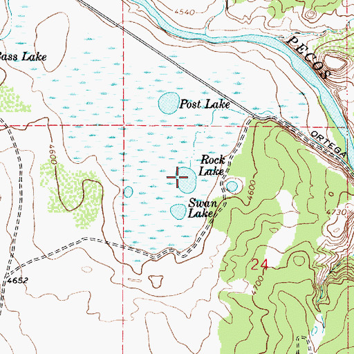 Topographic Map of Rock Lake, NM