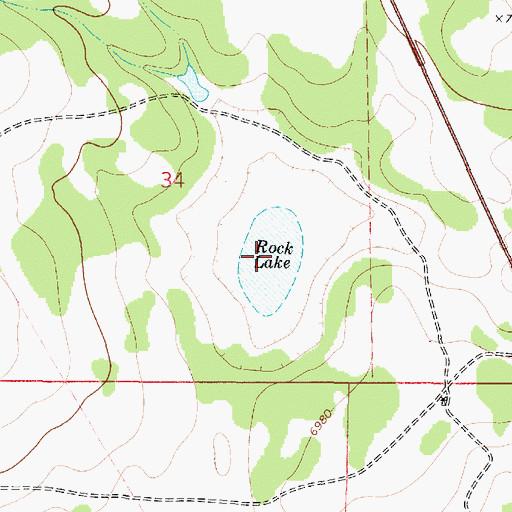 Topographic Map of Rock Lake, NM