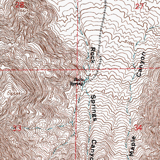 Topographic Map of Rock Spring, NM