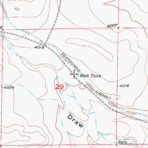 Topographic Map of Rock Tank, NM