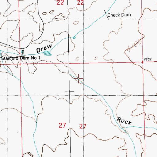 Topographic Map of Rock Tank Draw, NM