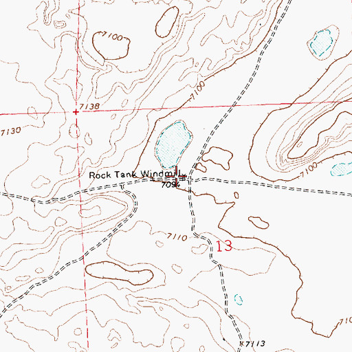 Topographic Map of Rock Tank Windmill, NM