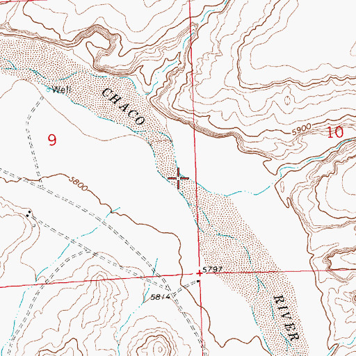 Topographic Map of Rock Wash, NM
