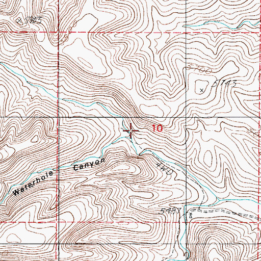 Topographic Map of Rock Waterhole Canyon, NM