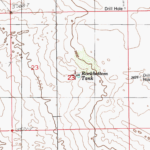 Topographic Map of Rockbottom Tank, NM