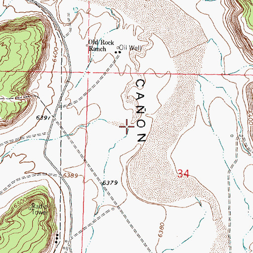 Topographic Map of Rockhouse Canyon, NM