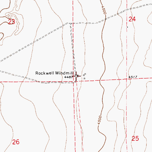 Topographic Map of Rockwell Windmill, NM
