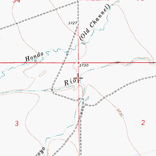 Topographic Map of Rocky Arroyo, NM