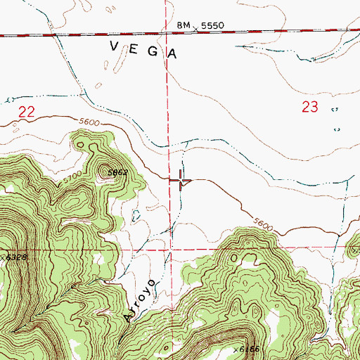 Topographic Map of Rocky Arroyo, NM