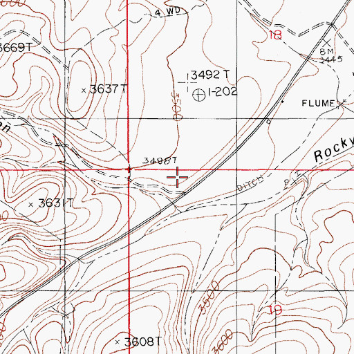 Topographic Map of Rocky Arroyo School, NM