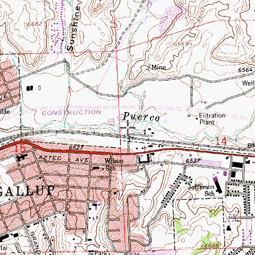Topographic Map of Rocky Cliff Canyon, NM