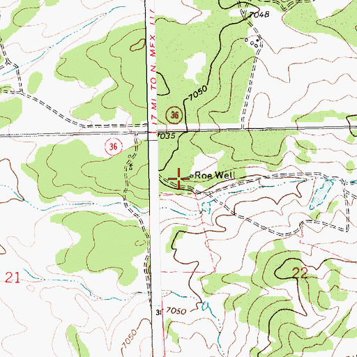 Topographic Map of Roe Well, NM